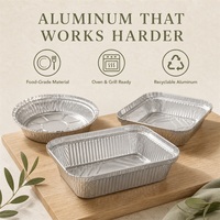 Barquettes de cuisson jetables en aluminium de qualité alimentaire, résistantes aux hautes températures, robustes, pour fêtes et événements barbecue