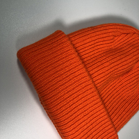 Gorro de Punto Acrílico de Alta Calidad OEM para Hombre, Personalizable con Bordado, Color Naranja Brillante, Gorro de Caza para Adultos