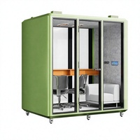 Cabine d'enregistrement portable insonorisée pour cours en ligne, idéale pour l'e-learning, les cours, les conférences vidéo et l'enregistrement.