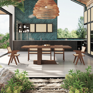 Bắc Âu rắn bàn gỗ hình chữ nhật máy tính xách tay bàn văn phòng thương mại Walnut nhà hàng bảng thiết lập - Product Image 3