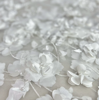 ZSY kain renda bunga sifon 3D lembut Pink persik kain renda Tule pengantin bordir kelopak bunga 3D untuk gaun pernikahan