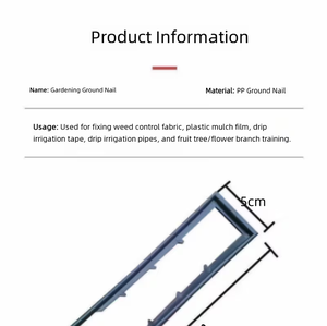 Piquets de jardin en plastique robustes en forme de U de 15 cm, attaches paysagères pour toile de paillage, <span class=keywords><strong>filet</strong></span> anti-insectes et clous de fixation au sol - Product Image 2