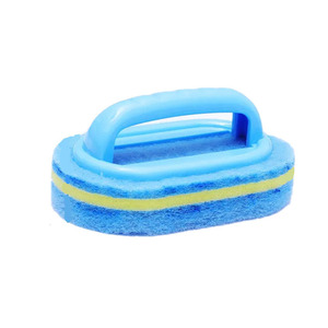 Spugna per Pulizia Olio da <span class=keywords><strong>Cucina</strong></span> e Bagno con Manico in Plastica, Stile Tergivetro in Nylon Ecologico, Blu, Leggera - Product Image 1