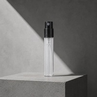 Flacon pulvérisateur vide en verre pour échantillons cosmétiques, atomiseur rechargeable noir à pompe fine, format voyage portable pour maquillage, vente en gros