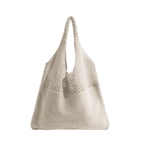 Sac fourre-tout de plage en maille au crochet, sac fourre-tout Boho esthétique de vacances d'été en tricot pour femmes