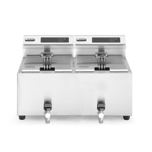 Friteuse numérique commerciale Profi Line 16L 230V/7000W 605x515x(H)350mm avec robinets de vidange - 2 X 8L HENDI - Product Image 1