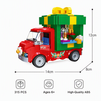 Set de Bloques de Construcción de Camión de Bebidas Navideño Personalizado de 315 Piezas, Juguete de Construcción 3D DIY con Caja de Regalo, Ladrillos STEM, Marca Privada OEM