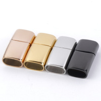 Fermoir ovale en acier inoxydable de haute qualité plaqué or 18 carats 10*5 trous pour la fabrication de bracelets en cuir