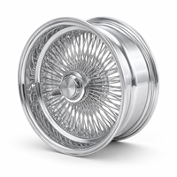 Nouvelle jante en acier chromé rétro de luxe 13x7 entièrement dorée à 5 trous brillante pour voitures classiques