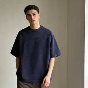 T-shirt en coton uni à col rond et manches courtes pour homme, coupe ample et décontractée, respirant, idéal pour le quotidien et les trajets, sans motif - Product Image 4