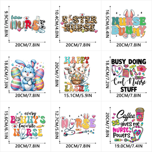 แผ่นปะรูปการ์ตูนน่ารักสำหรับเทศกาลอีสเตอร์ ทำจากโพลีเอสเตอร์ PET ซักได้ ใช้กับเสื้อยืด DIY ด้วยการรีดร้อน  วัสดุพลาสติซอล ซิลิโคน ยาง PU - Product Image 4