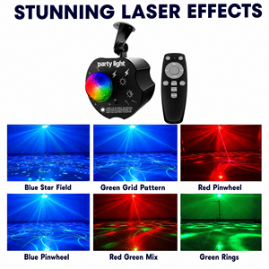 תאורת לייזר מיני אפל מג'יק בול 10W RGB קשת בענן עם שלט IR, מוזיקה, סאונד אוטומטי, קריוקי, בר, מסיבה, חתונה, פסטיבל, מתנה - Product Image 2