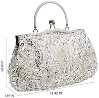 Bolsos de Mano de Lujo para Mujer con Cuentas de Cristal y Bordado Floral para Novia, Gala, Fiesta y Noche, Carteras de Diseñador con Estilo