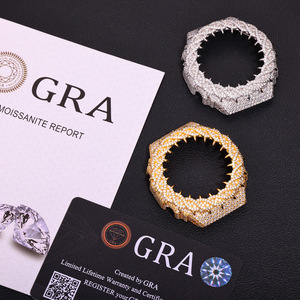 Montre G-Shocks GA2100 Iced Out VVS Moissanite avec boîtier en laiton plaqué or et pavé complet de diamants, bijoux hip-hop pour hommes - Product Image 2