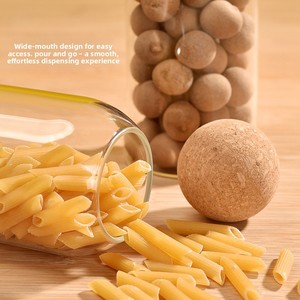 Juego de Recipientes de Vidrio Minimalistas con Tapa de Corcho, Recipientes Herméticos de Borosilicato para Alimentos, Organización de Despensa de Cocina - Product Image 4