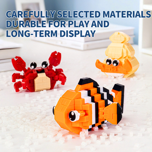 Ensemble d'animaux marins, blocs de <span class=keywords><strong>construction</strong></span> de créatures marines, briques de vie marine, 12 styles, modèle de <span class=keywords><strong>construction</strong></span> DIY pour enfants, cadeau d'été - Product Image 6