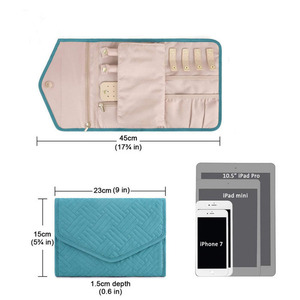 <strong>Jewellery</strong> Roll <strong>Organiser</strong> Folding Portable <strong>Travel</strong> Jewelry Box Ring Necklaces Bracelets Earrings Fine Jewelry Storage Bag - Product Image 6