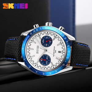 Nueva llegada Skmei <span class=keywords><strong>9292</strong></span> reloj de cuarzo logotipo personalizado hombres reloj de pulsera impermeable 30 metros correa de cuero deportivo - Product Image 5