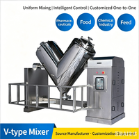 Mélangeur de laboratoire à tambour en V SUS316L 3kW, finition miroir Ra0.8m, mélangeur de poudre sèche GMP pour l'industrie chimique, alimentaire et plastique