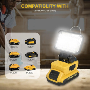Projecteur portable rechargeable 18-21V 2400LM 20W pour camping, jardin, garage, entrepôt, travail extérieur WD-2000 Port - Product Image 3