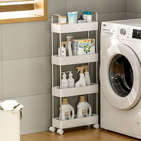 Chariot de rangement multifonctionnel de grande capacité en acier plastique PET Home Kitchen Desktop Bathroom Room Storage Rack Wheeled