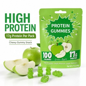 Bonbons gélifiés protéinés à la pastèque, marque privée OEM, collation fitness, 17g de protéines par sachet, protéines à mâcher portables <span class=keywords><strong>pour</strong></span> les déplacements - Product Image 5