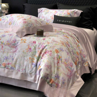 Ensemble de literie en coton 100% imprimé numériquement de luxe, literie en satin à longues fibres de qualité supérieure pour chambre d'hôtel
