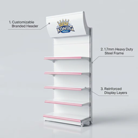Étagère de supermarché CMJ Custom Brand en acier de 1,7 mm, robuste, certifiée CE, capacité de 150 kg, présentoir blanc