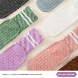 Calcetines de Media Pantorrilla de Punto con Doble Barra, Antideslizantes, de Goma y Poliéster para <span class=keywords><strong>Mujer</strong></span>, para Yoga, Pilates, Deportes y Uso en Interiores - Product Image 4