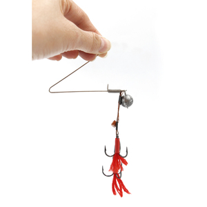 Amo per luccio triplo in acciaio inossidabile per pesca in mare all'aperto con pelliccia e Leader in filo metallico - Product Image 5