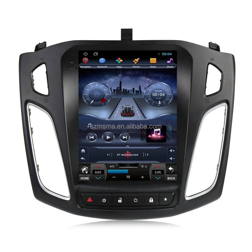 Áudio do carro Android 2 din 9.7 polegada estilo tesla carro dvd player Para Ford Focus 2012-2017 gps estéreo rádio do carro android 10.0