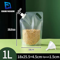 Prix usine en gros économique Sachet Doypack en plastique transparent autoportant avec bec verseur pour emballage de vin et de jus 100ml 250ml 350ml