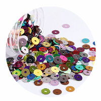 Paquet de 10g de paillettes rondes en PVC irisées mates de 2 à 6 mm, transparentes et givrées