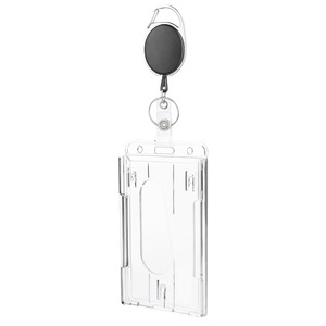 <span class=keywords><strong>Porte</strong></span>-clés rétractable double usage <span class=keywords><strong>et</strong></span> <span class=keywords><strong>porte</strong></span>-<span class=keywords><strong>badge</strong></span> ovale en plastique, support de carte d'identité horizontal <span class=keywords><strong>et</strong></span> vertical – Offre Spéciale - Product Image 5