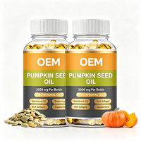 Capsules d'huile de graines de citrouille 2000mg 42g 60 unités Complément alimentaire OEM Marque privée Soutien quotidien pour adultes
