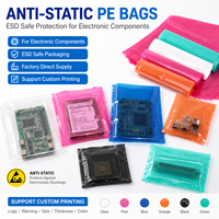 Sacs à soufflets antistatiques ESD en gros d'usine, emballage PE sur mesure pour composants électroniques, couleurs et logo personnalisés