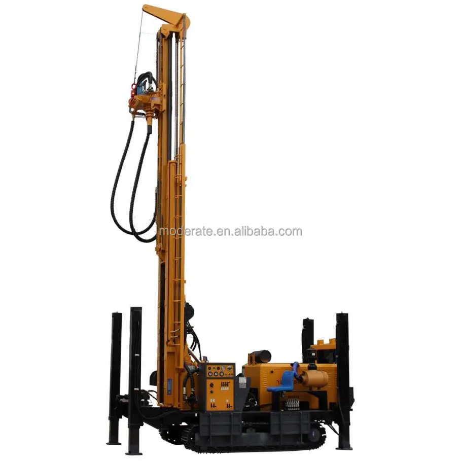 Multi-function Crawler Mounted 500m Deep water well drilling rig rotary borehole well machine