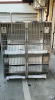 Kandang Anjing 4 Pintu EURVET Veterinary Equipment Heavy Duty dari Baja Anti Karat 304 Stainless Steel