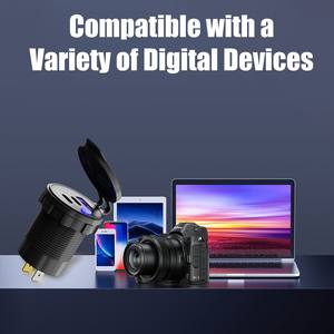 Cargador USB para Motocicleta Modificado, Tres Puertos QC3.0 USB USB C, Fácil Instalación, Seguro - Product Image 5