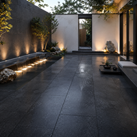 Dalles de granit noir pur sur mesure OEM et ODM pour revêtements de sol, plans de travail de cuisine, comptoirs, dessus de table, décoration intérieure