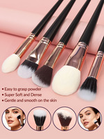 Ensemble de 15 pinceaux de maquillage professionnels de haute qualité, synthétiques, vegan, personnalisés, pour le visage et le correcteur, en gros, couleur noire, luxe, voyage