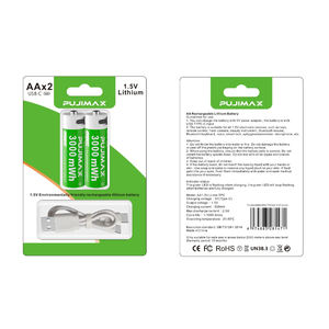 Pujimax 1.5V Aa 3000mwh Li-Ion Batterijen Pak Lithium 1.5V Aa Batterijen Met 2 In 1 Usb Oplaadkabel Zuigkaart Verpakt - Product Image 6