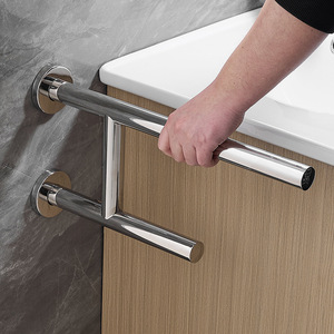 Barres d'appui en acier inoxydable AM 705 finition miroir pour salle de bain, toilettes et couloir - Product Image 1