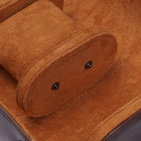 Étui de rangement pour montres en cuir PU noir et marron à 3 emplacements, personnalisable, avec fermeture à pression sécurisée, pour les voyages d'affaires, boîte essentielle