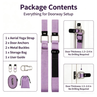 Hamaca de Yoga Aéreo de Algodón para Pilates, Accesorios de Gimnasio en Casa, Capacidad de 300 Libras, con Bolsa de Almacenamiento y Fijación a Puerta, Venta al por Mayor de Fábrica OEM