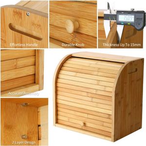 กล่องขนมปังไม้ไผ่ 2 ชั้นสำหรับเก็บอาหารในครัว - Product Image 4