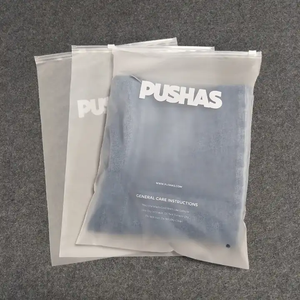 Custom Printed Transparent Frosted Plastic Zipper Bag Recyclable Wholesale Clothing Packing Black Custom Orders Accepted