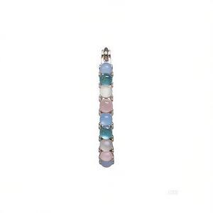 Boucles d'oreilles tendance dorées avec serti en quartz pour femme, bijoux de mode en alliage - Product Image 1