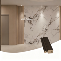 Panneau mural cannelé plat H52 en grain de bois foncé moderne, ignifuge E0 B1, pour mur TV de villa de luxe, salon, hôtel