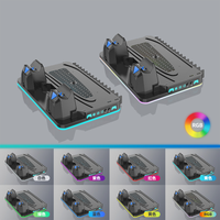 Base de charge rapide pour PS5/PS5 Pro/PS5 Slim avec ventilateur de refroidissement et lumière RGB, support de charge pour console et manette